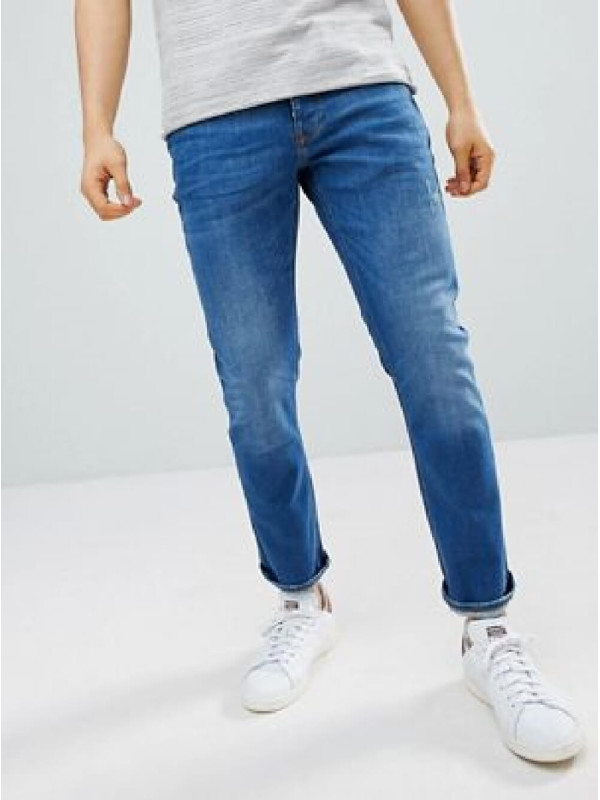 Mom Jean With Stretch in Blue